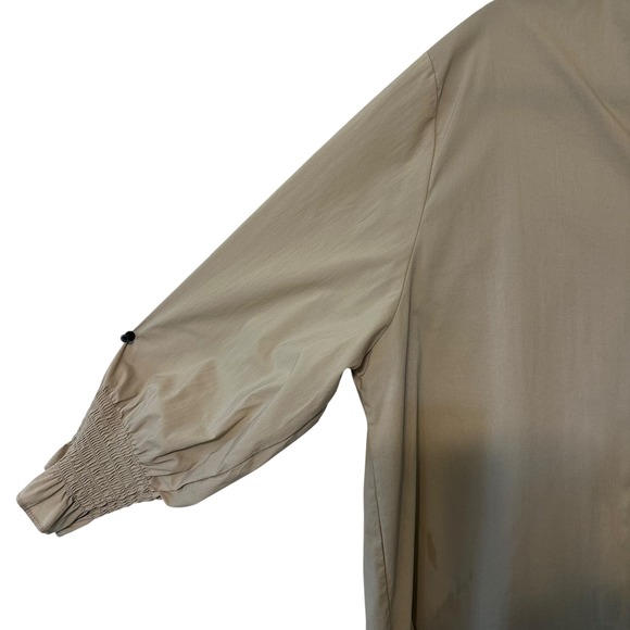 Caryn Lawn Beige Ruffle Collar Button Front Long Sleeve Shirt Top Women's - Picture 5 of 12